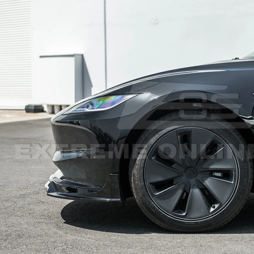 2024-Up Tesla Model 3 Track Style Front Lip Splitter - Image 8
