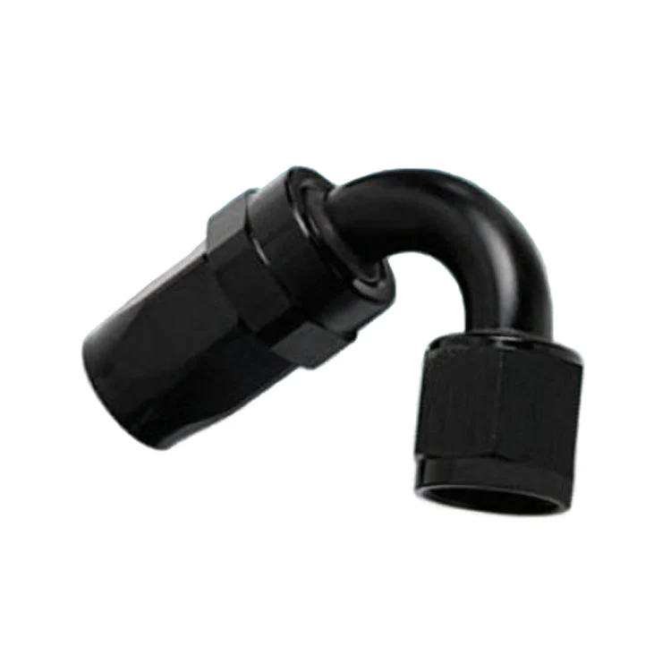 -20AN Female 120° Hose End, Swivel Style, Black Hard Anodized Aluminum