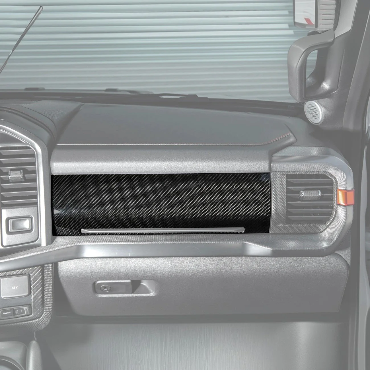 2021-Up Ford F-150 dry carbon fiber Passenger Side Storage Panel Cover - Image 2