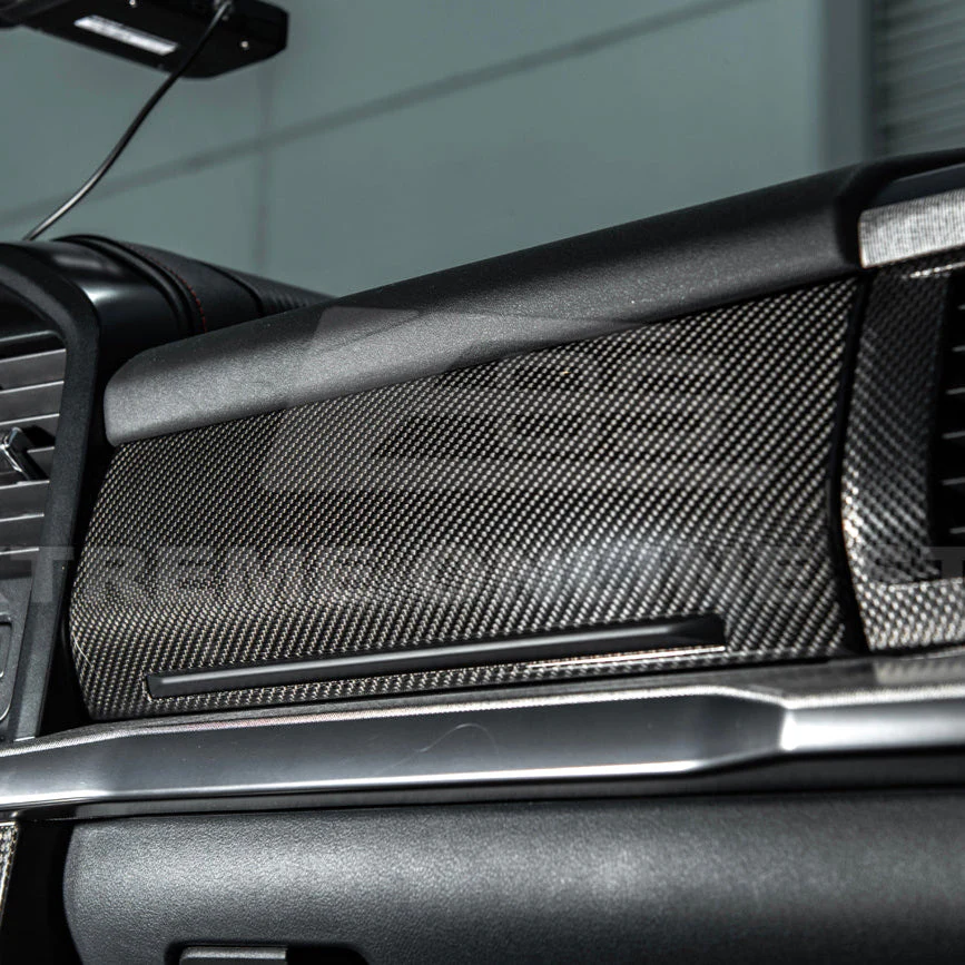 2021-Up Ford F-150 dry carbon fiber Passenger Side Storage Panel Cover - Image 4