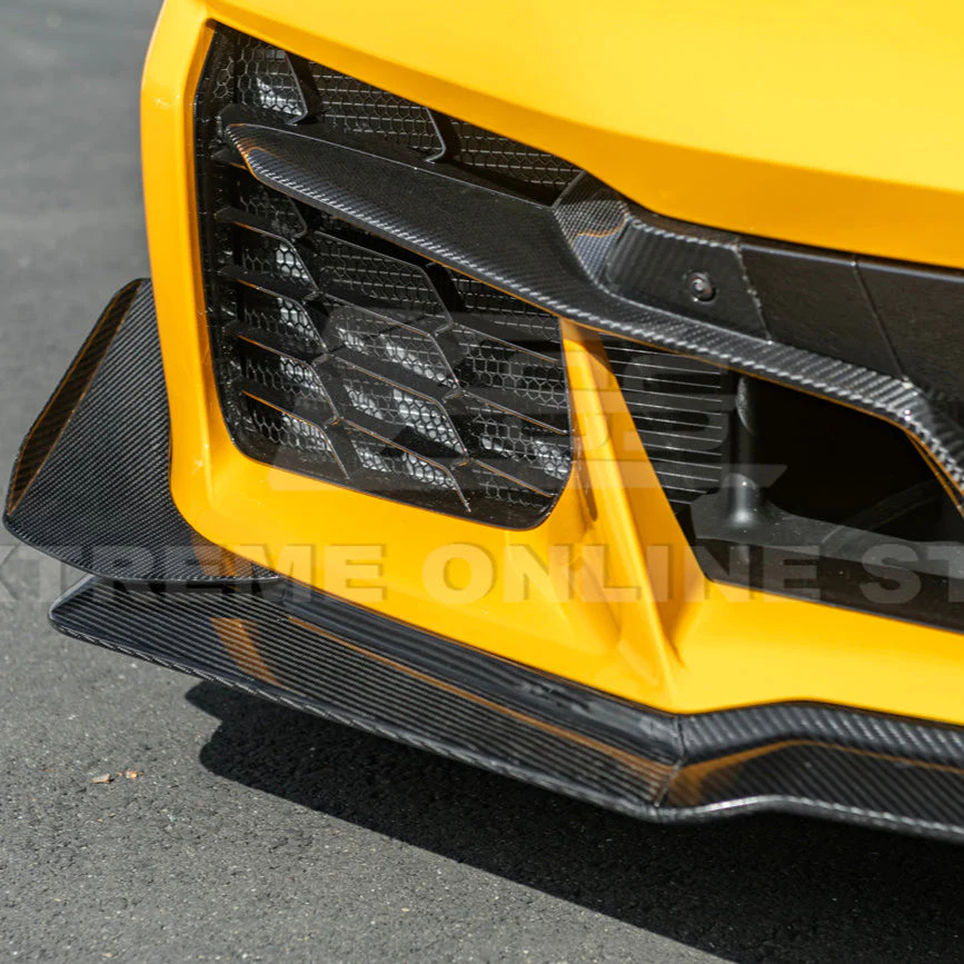 Corvette C8 Z06 / E-Ray DRY CARBON FIBER Front Splitter & Canards [Z07 Extended Package] - Image 14