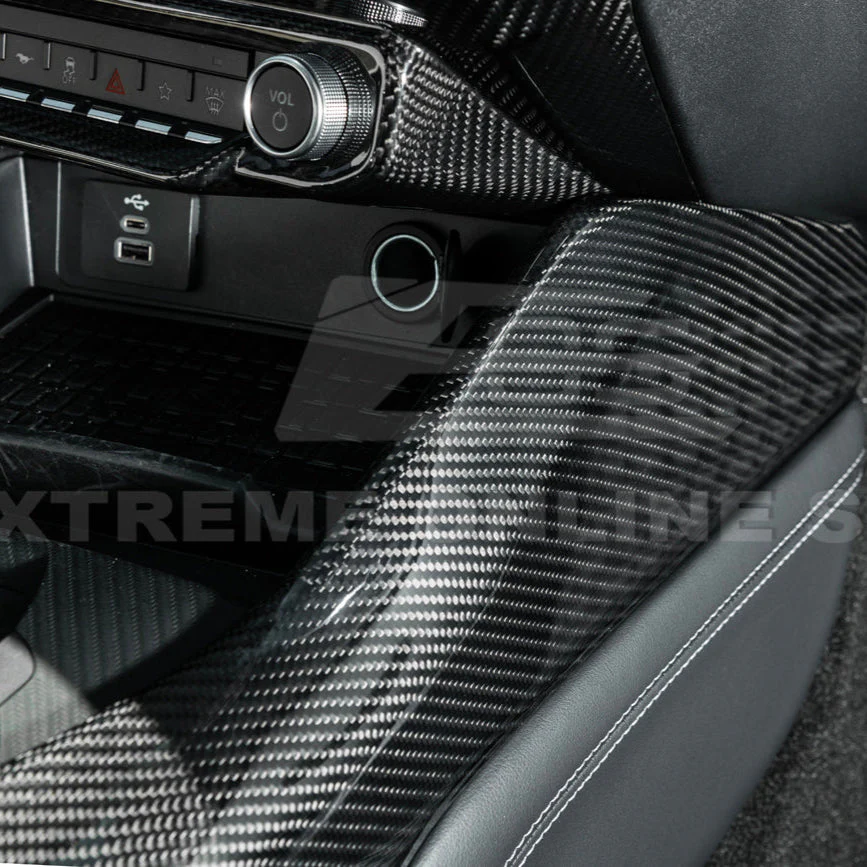 2024-Up Ford Mustang DRY CARBON FIBER All Inclusive Center Console Cover - Image 10