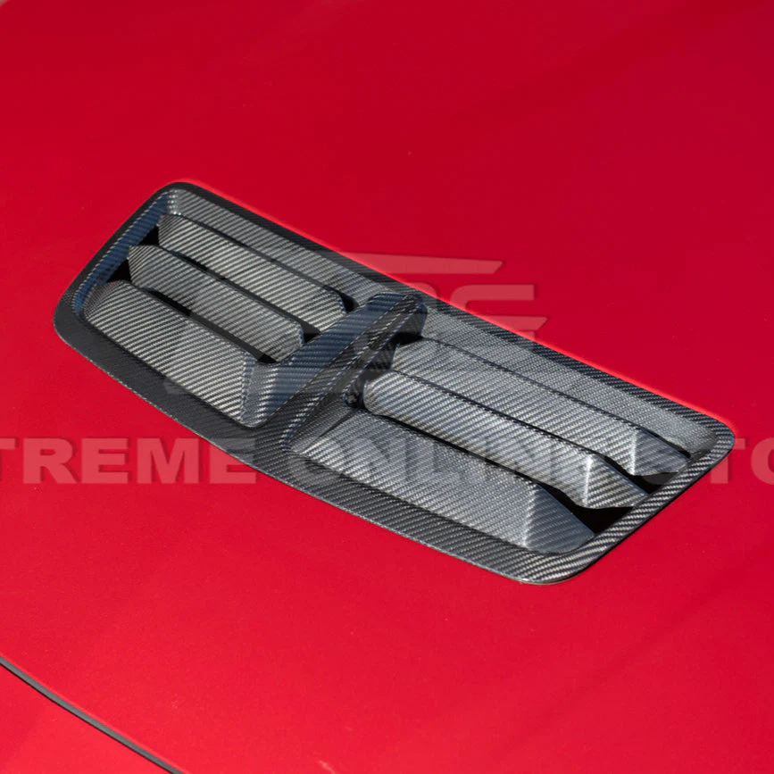 2024-Up Ford Mustang DRY CARBON FIBER Front Upper Hood Vent Insert Cover - Image 11