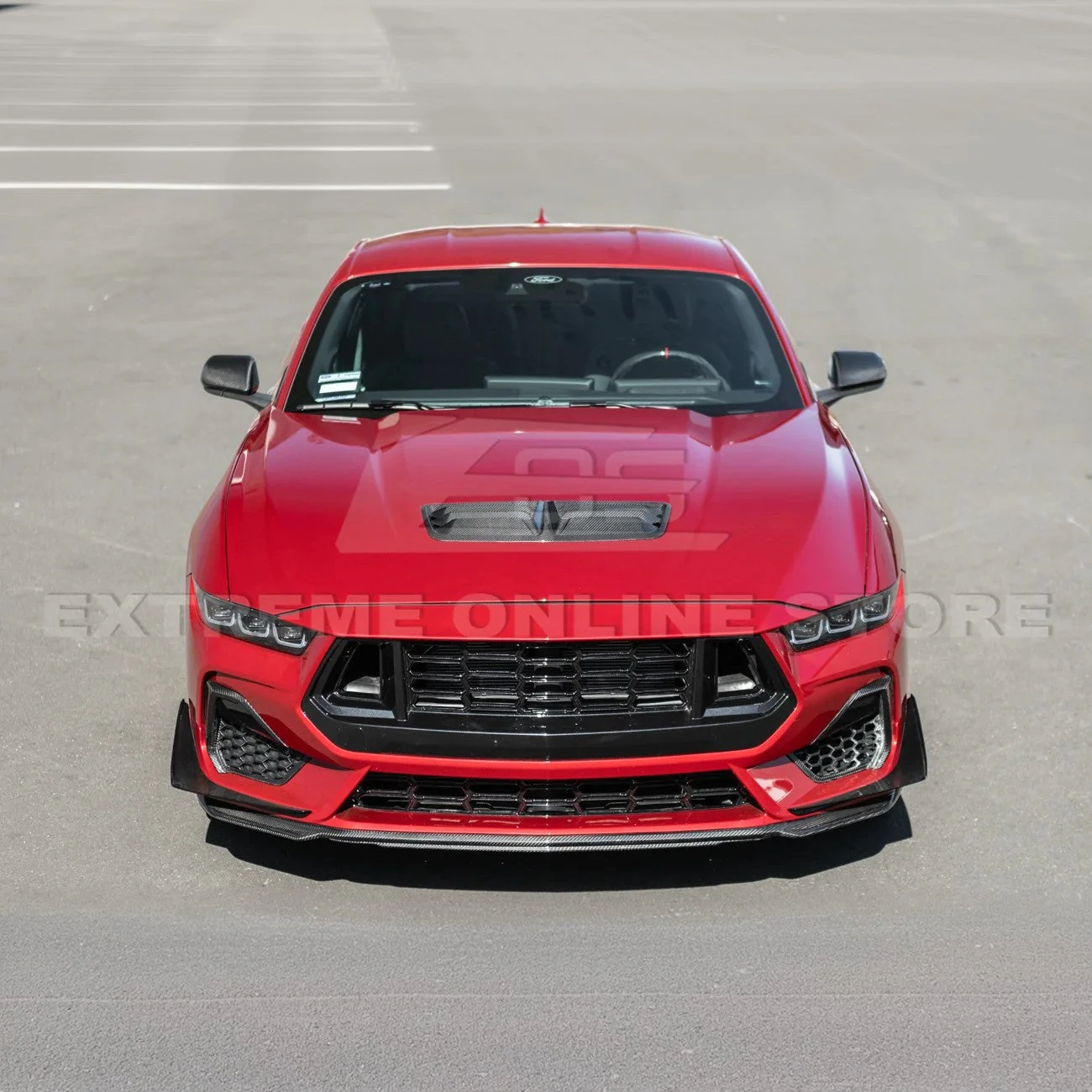 2024-Up Ford Mustang DRY CARBON FIBER Front Upper Hood Vent Insert Cover - Image 5