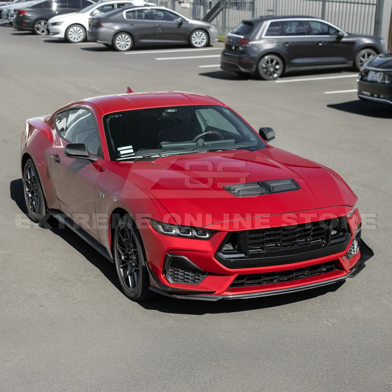 2024-Up Ford Mustang DRY CARBON FIBER Front Upper Hood Vent Insert Cover - Image 7