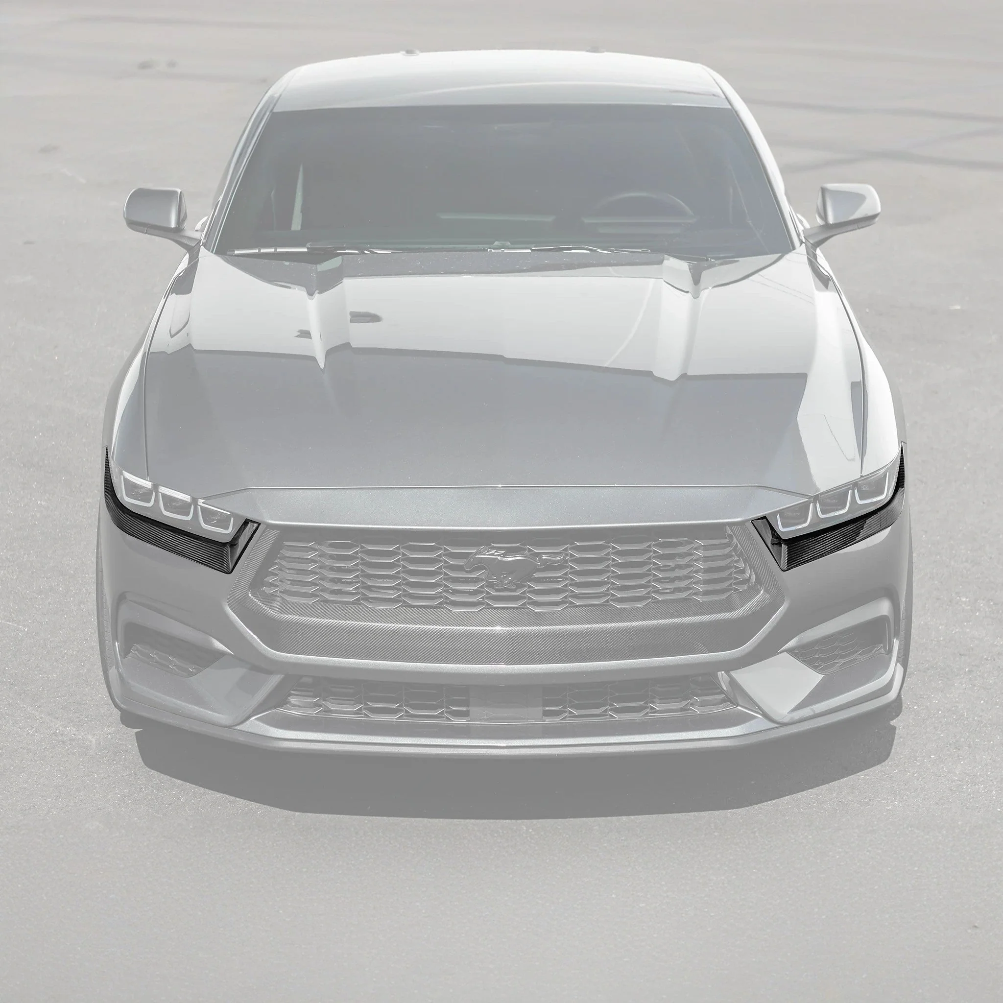 2024-Up Ford Mustang DRY CARBON FIBER Headlight Eyebrow Trim Cover Pair - Image 2