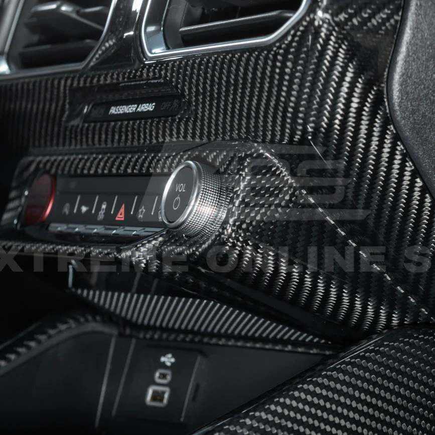 2024-Up Ford Mustang Single Screen Interior DRY CONBON FIBER Center Console Cover - Image 11