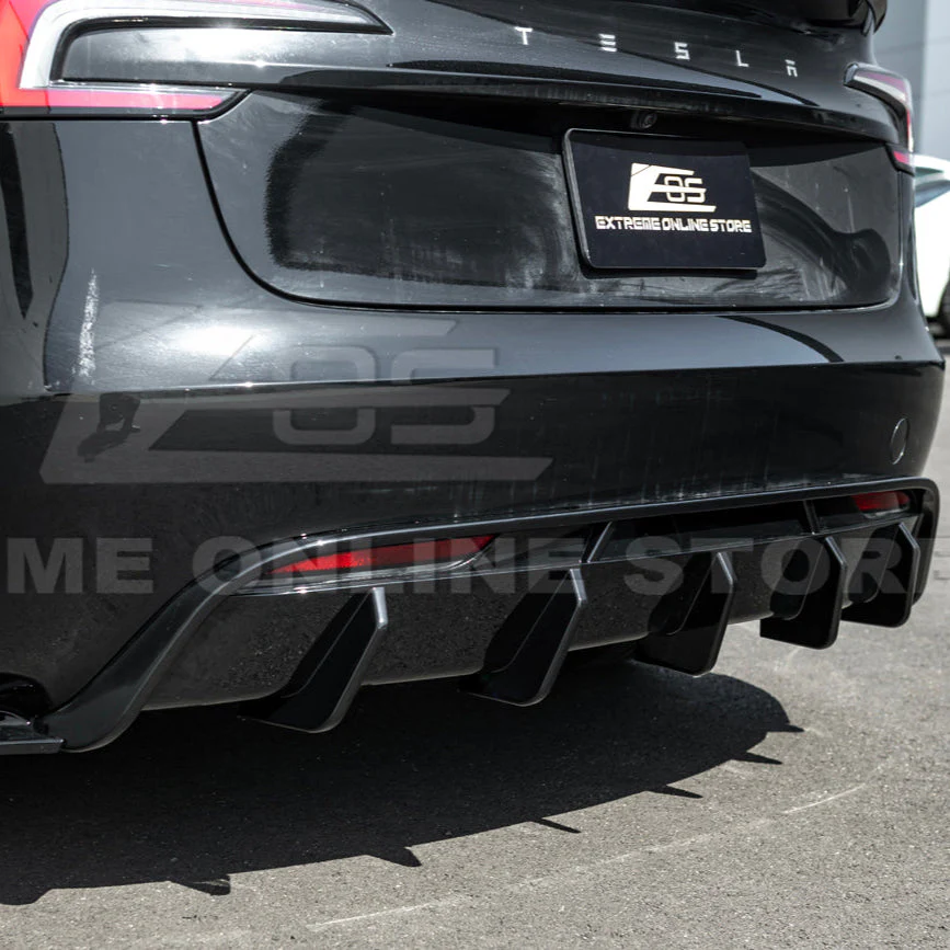 2024-Up Tesla Model 3 Performance Style Rear Bumper Diffuser Lip - Image 18