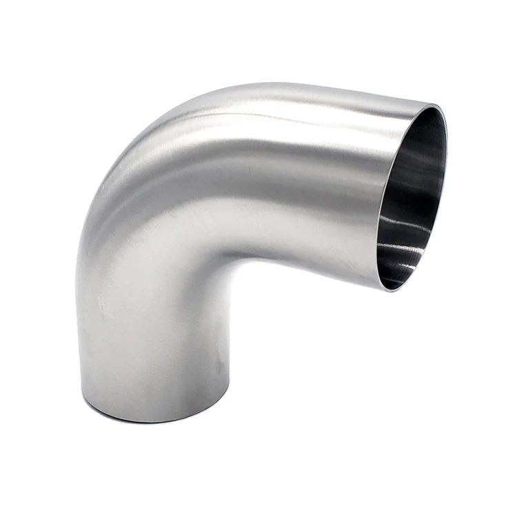 3.500" 14ga Tight Radius 90° Mandrel Bend w/ 2" Tangents - (3.500" CLR) - Brushed Finish - 304 Stainless