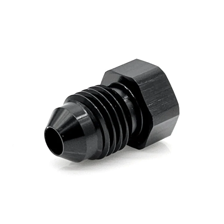 -3AN AN Flare Hex Plug, 6061 Aluminum, Black Hard Anodized