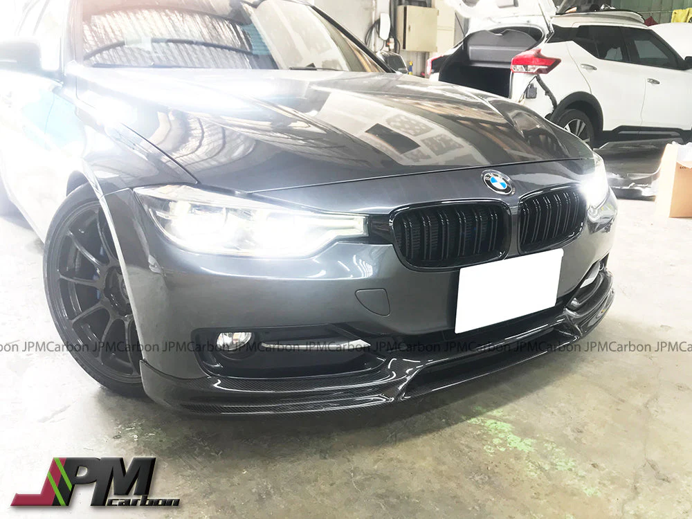 3D Style Carbon Fiber Front Bumper Add-on Lip Fits For 2012-2014 BMW F30 with Standard Package Only - Image 2