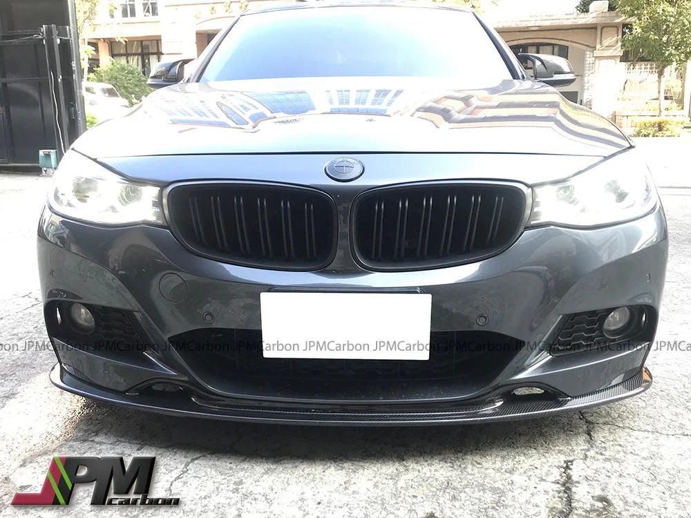3D Style Carbon Fiber Front Bumper Add-on Lip Fits For 2014-2019 BMW F34 with M-Sport Package Only - Image 2