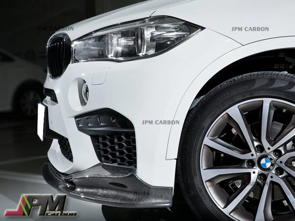 3D Style Carbon Fiber Front Bumper Add-on Lip Fits For 2015-2019 BMW F85 X5M / F86 X6M Only - Image 3