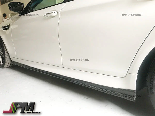 3D Style Carbon Fiber Side Skirt Add-on Lips Fits For 2011-2016 BMW F10 M5 Only - Image 3
