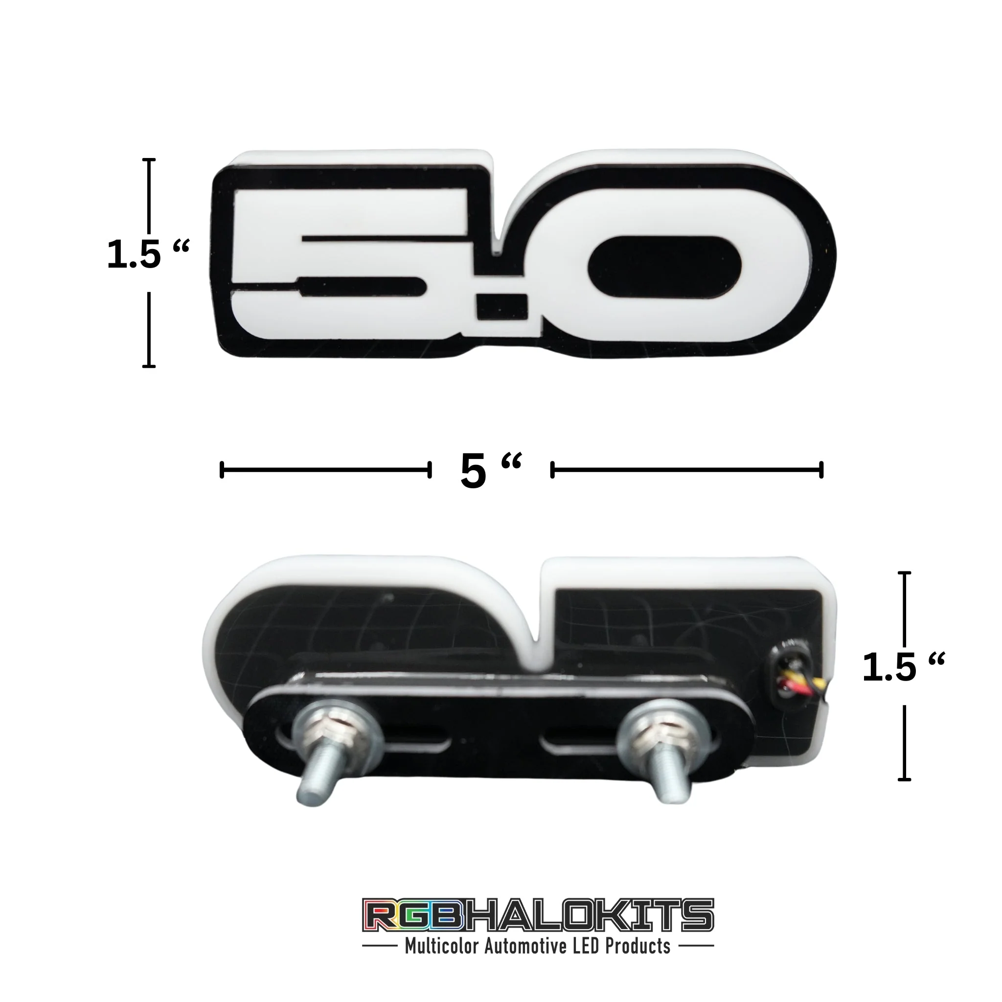 5.0 LED Emblem Badge: Ford Mustang (Multicolor Flow) - Image 3