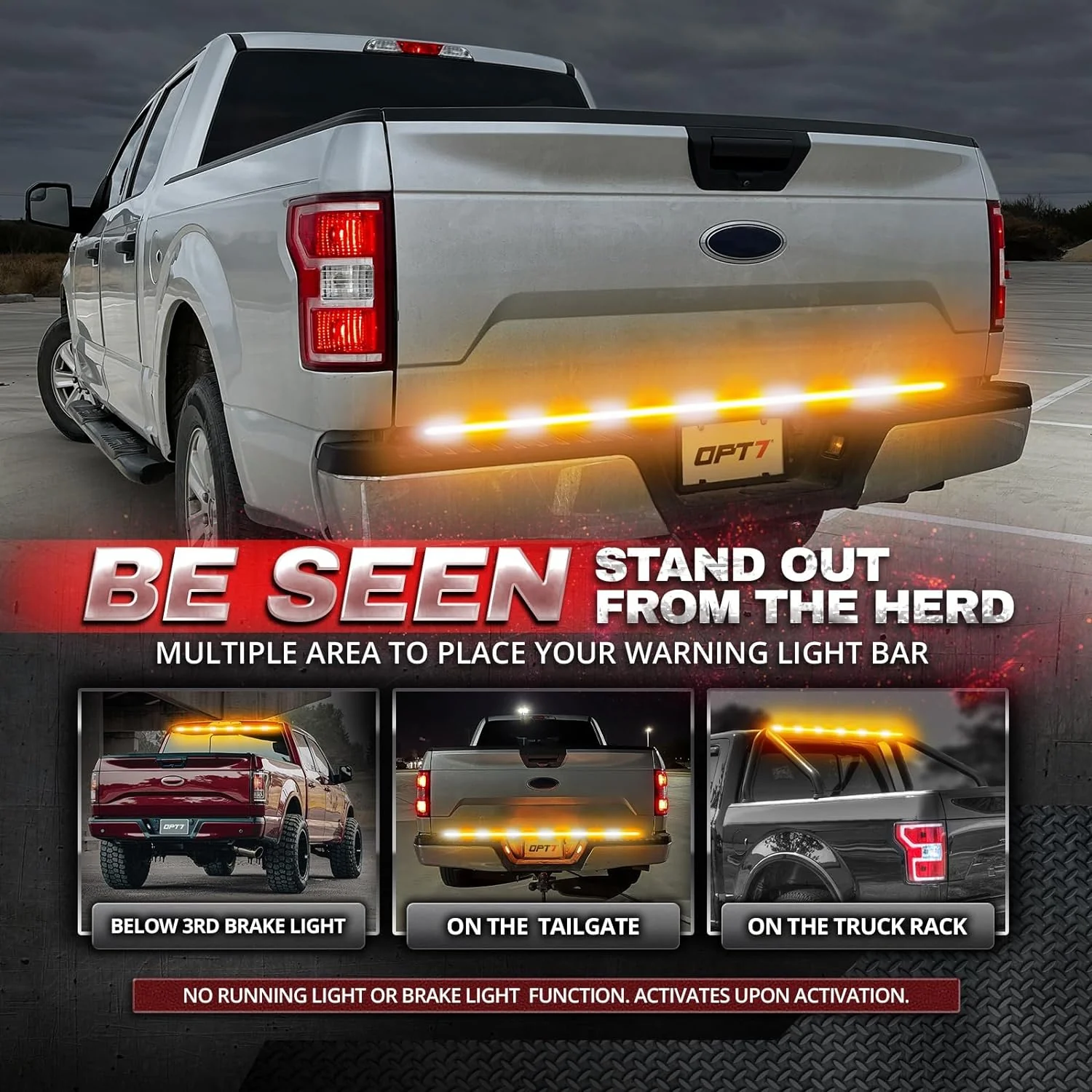 60-Inch Double Row LED Tailgate Warning Light Bar - Image 3