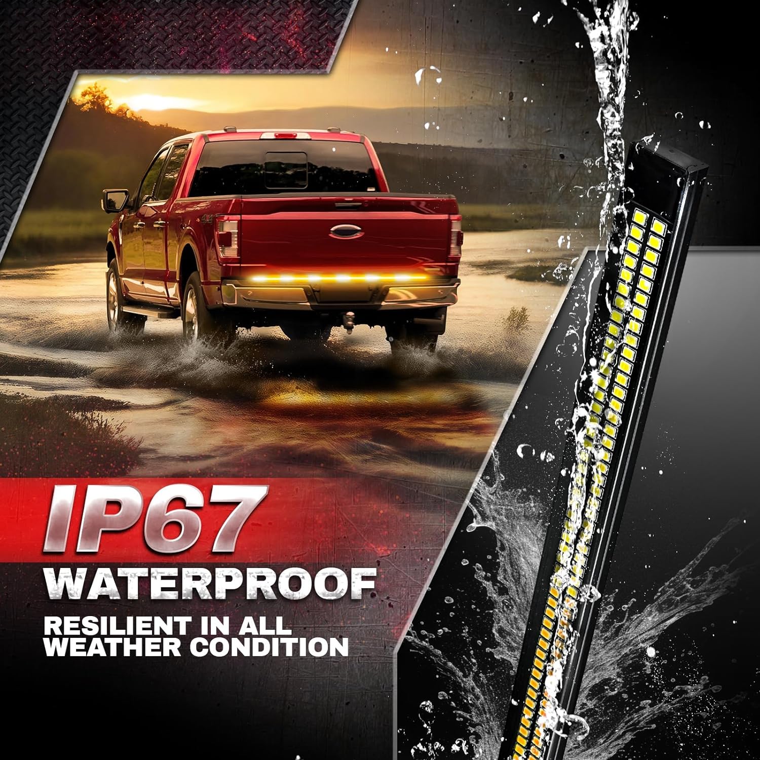60-Inch Double Row LED Tailgate Warning Light Bar - Image 7