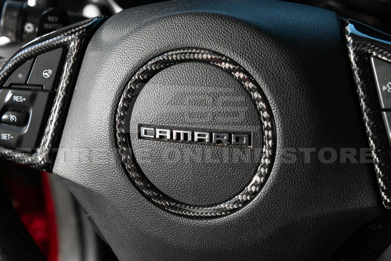 2019-24 Camaro Dry Carbon Fiber Steering Wheel Trim Cover - Image 6