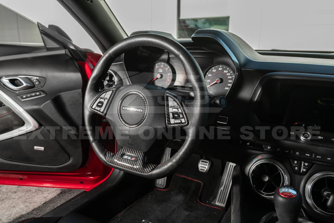 2019-24 Camaro Dry Carbon Fiber Steering Wheel Trim Cover - Image 7
