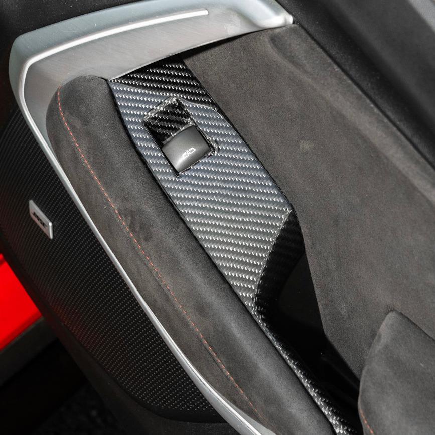 2019-24 Camaro Dry Carbon Fiber Door Glass Lifting Panel Cover - Image 2
