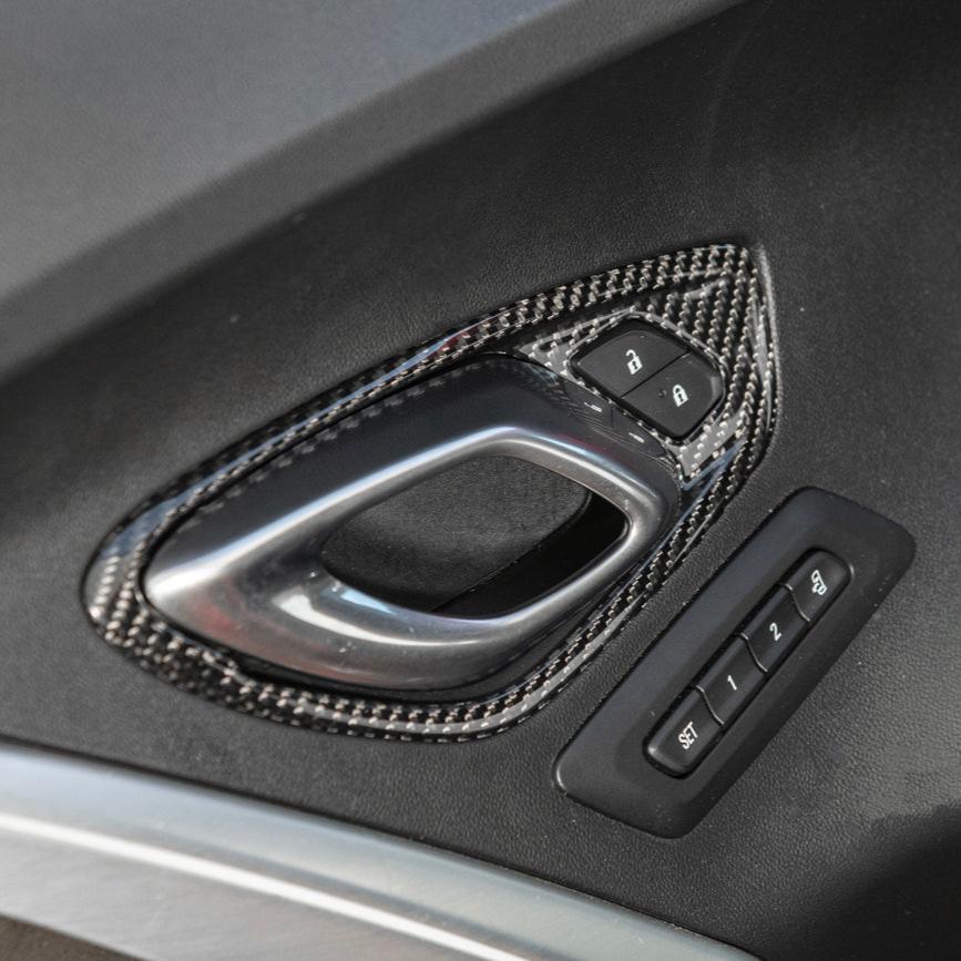 2019-24 Camaro Dry Carbon Fiber Interior Door Handle Cover - Image 2