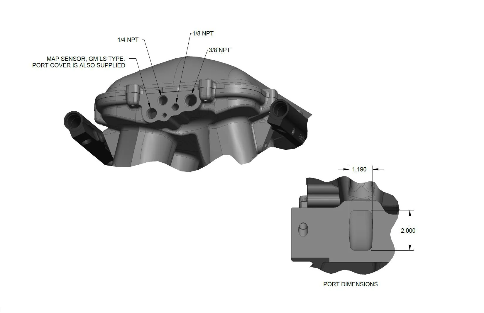 8.2" SBF Ford Hi-Ram EFI Manifold Base - Image 8