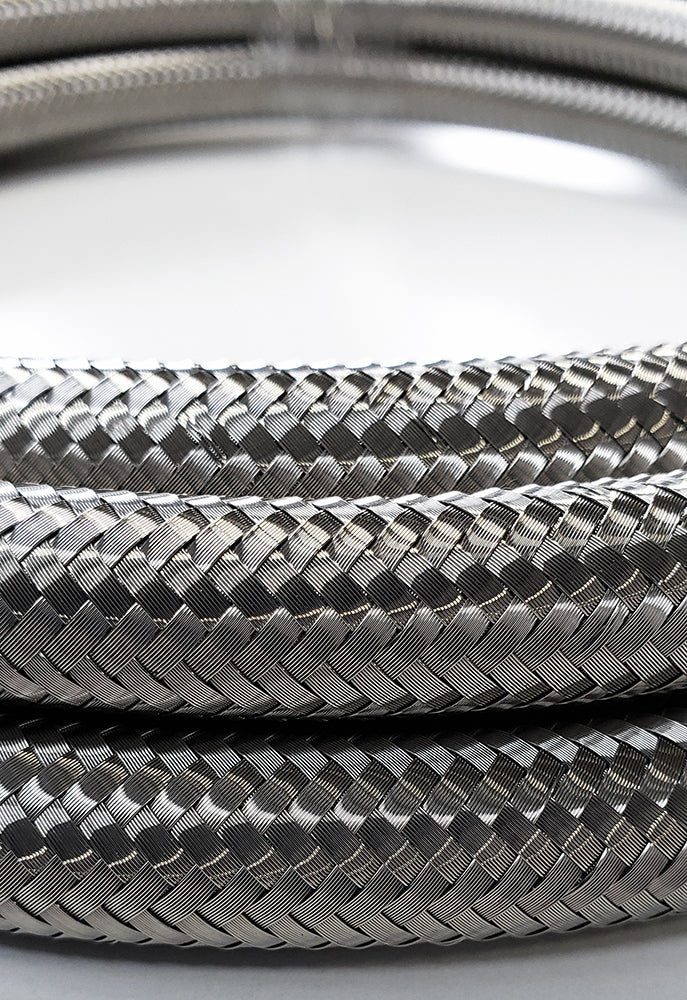 -8AN Stainless Steel Braided Flex Hose with Reinforced Rubber Liner - 5 Foot Length - Image 2