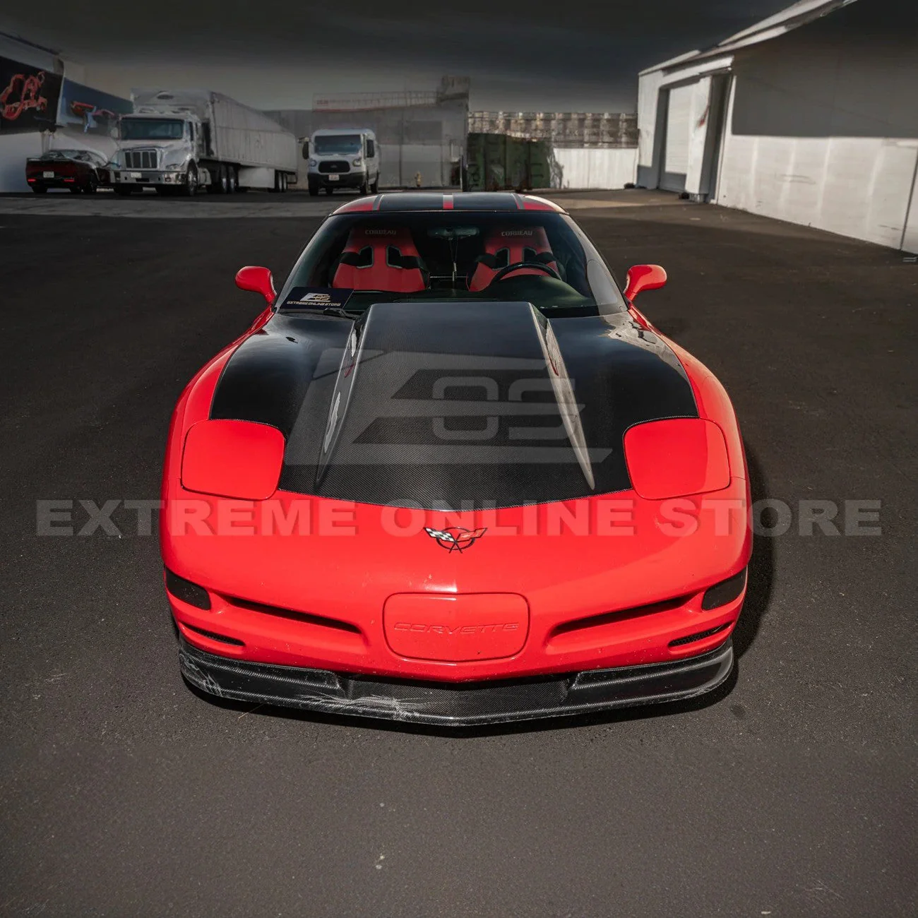 Corvette C5 Front Cow Vented Hood Cover - Image 6
