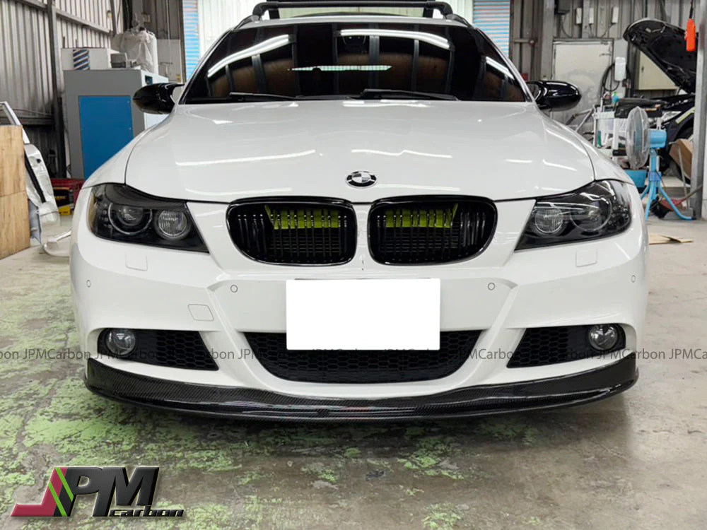 AK Style Carbon Fiber Front Bumper Add-on Lip Fits For 2009-2011 BMW E90 LCI with M-Sport Pacakge Only - Image 3