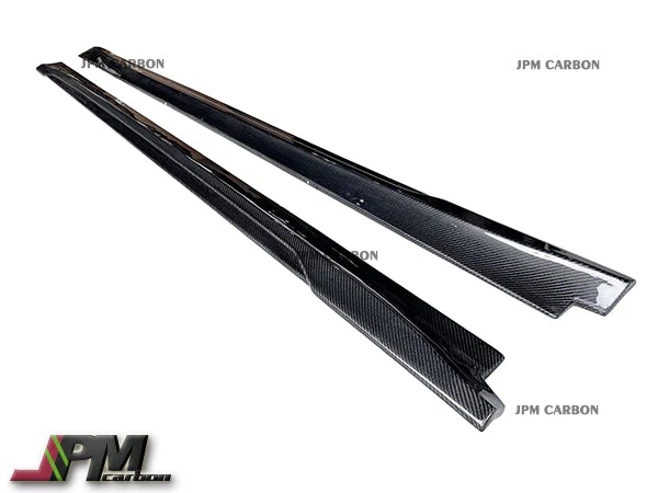 AT Style Carbon Fiber Side Skirt Add-on Lips Fits For 2017-2023 Tesla Model 3 Only - Image 4