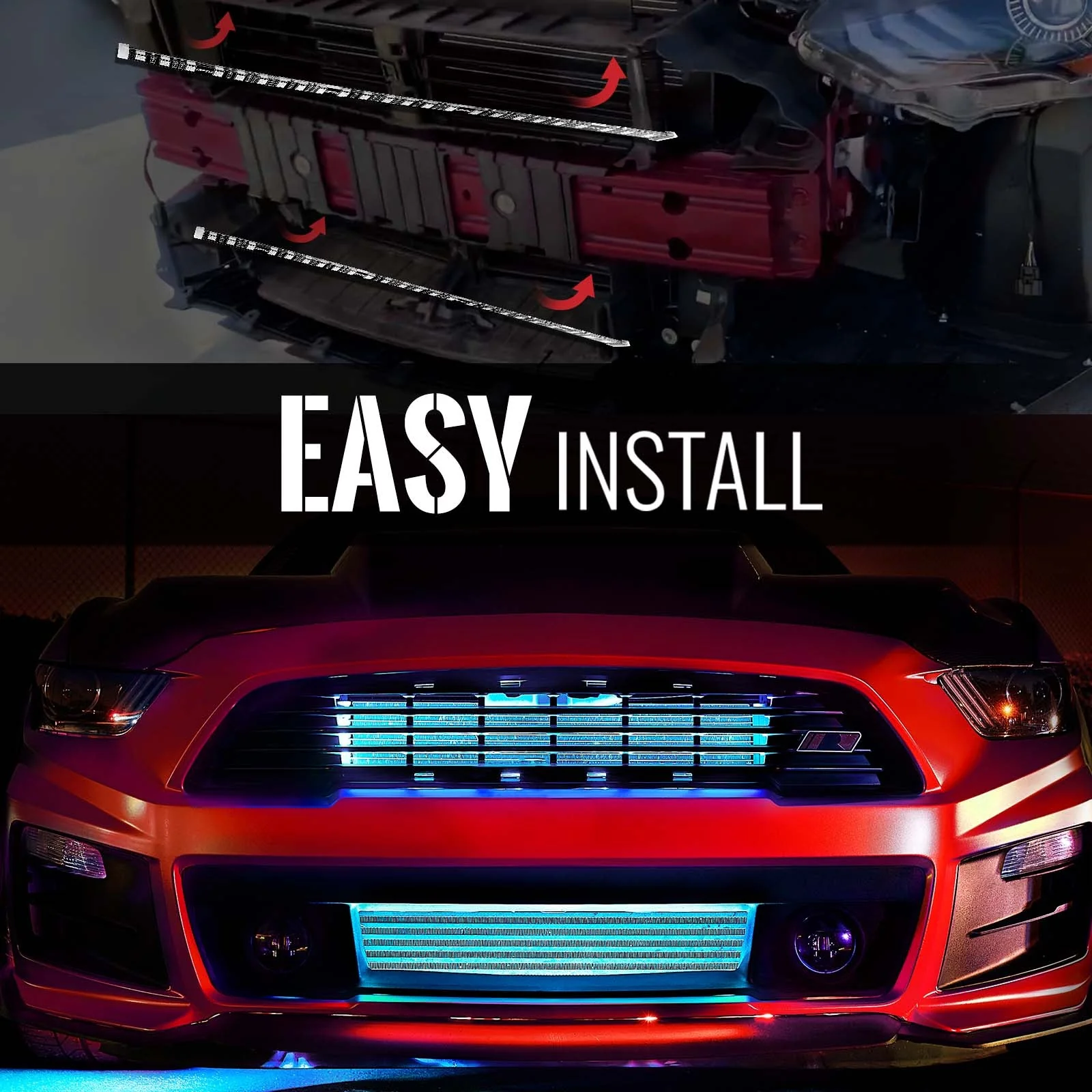 AURA 09-18 Ram Bundle- RGBW Headlights +Interior + Quantum Rock lights + Grille w- Bluetooth - Image 24