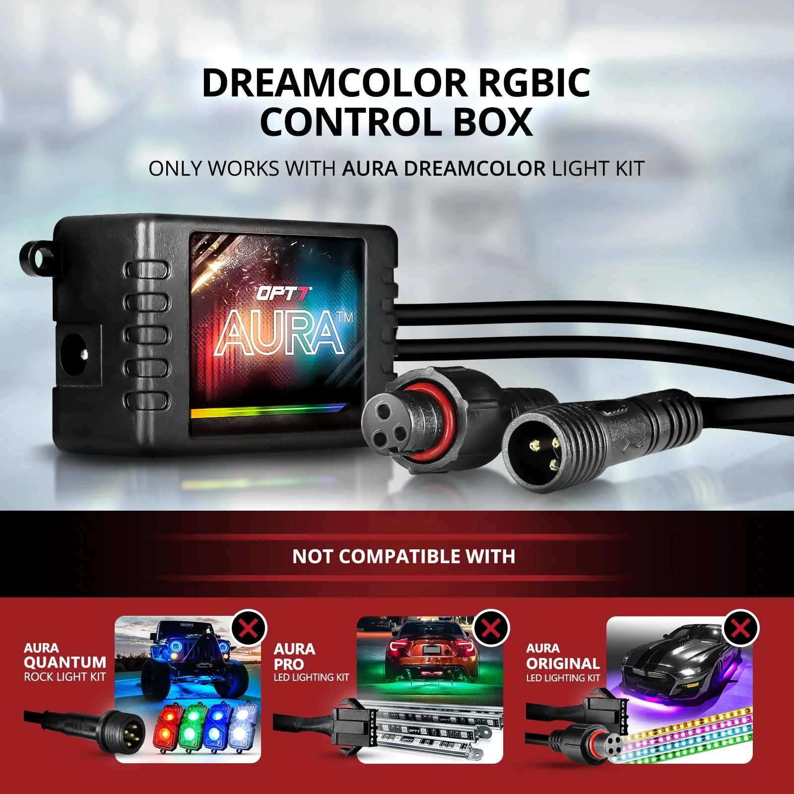 AURA DreamColor LED Interior Ambient Lighting Kit (4 x 12 Inch or 6 x 12-Inch) - Bluetooth APP and Remote Enabled Full Color Spectrum - Image 7