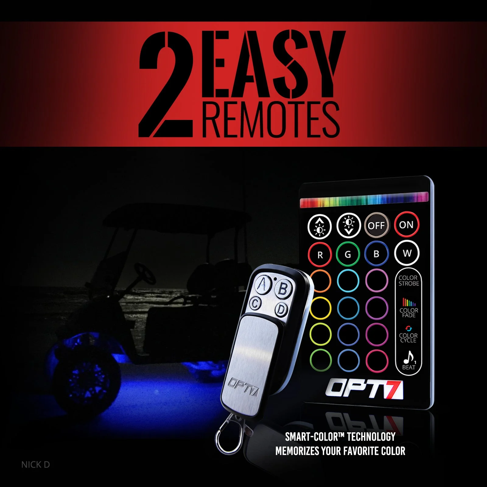 AURA Golf Cart Underbody Glow LED Lighting Kit Remote Control - Full Color Spectrum - Image 3