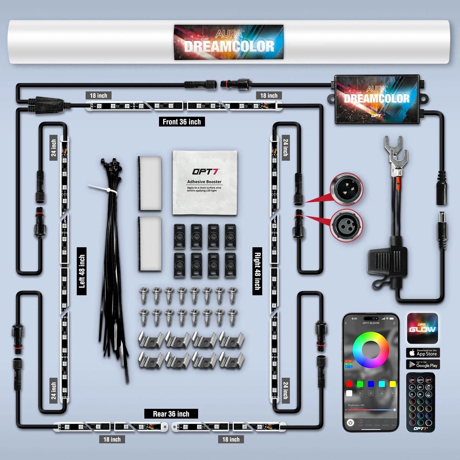 AURA LED Aluminum Underglow DreamColor Lighting Kit w-Remote - Image 10
