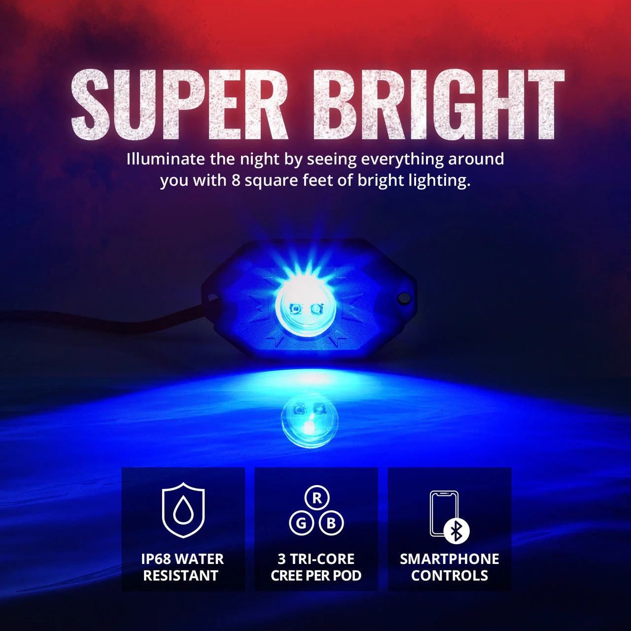 AURA LED Boat Interior RGBW 8PC Pods Flood Lights - Image 4