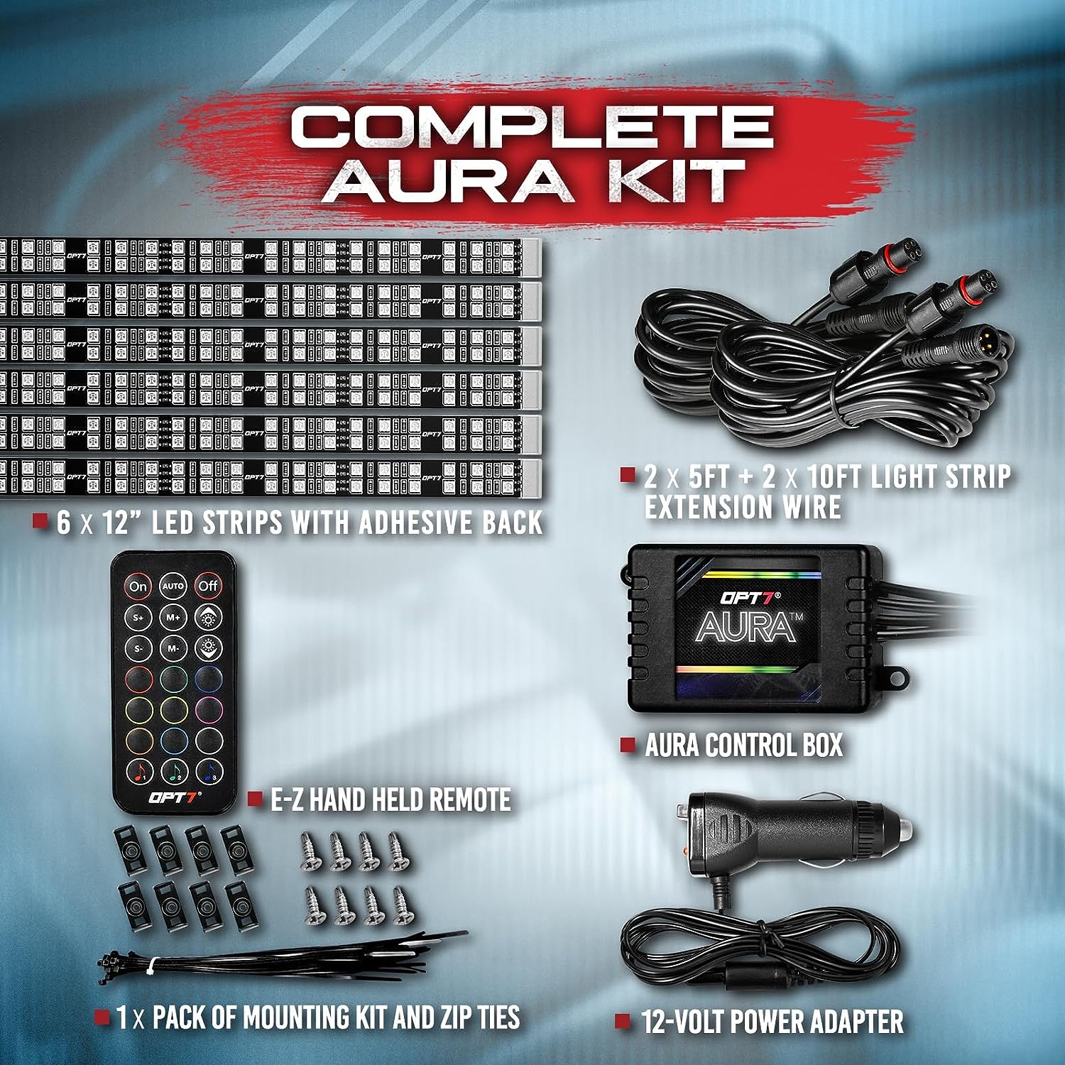 AURA LED Double Row Interior Ambient Lighting Kit - Remote Control Full Color Spectrum - Image 14