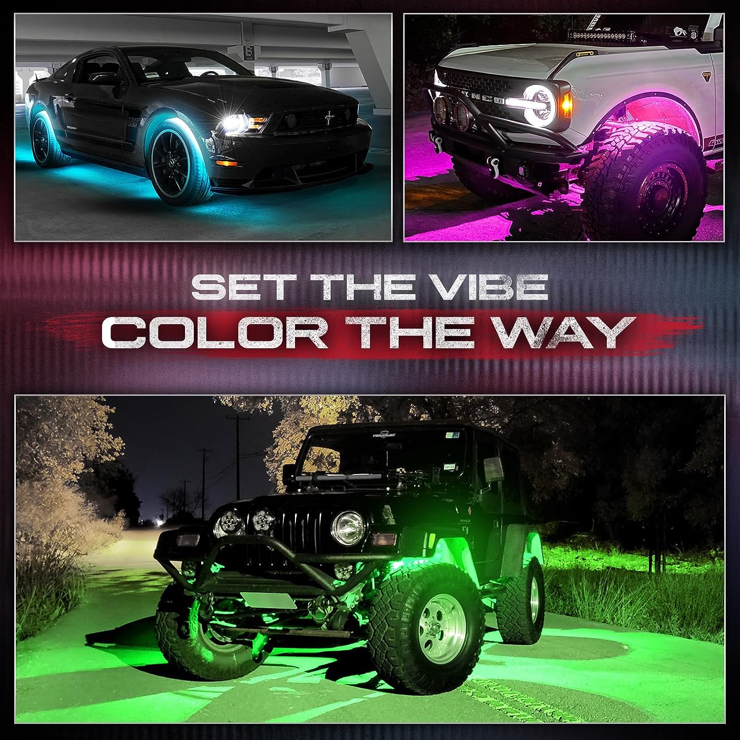 AURA LED Lighting Kit Bundle - Grille + Underglow + Photon RGB- Remote Control - Image 14