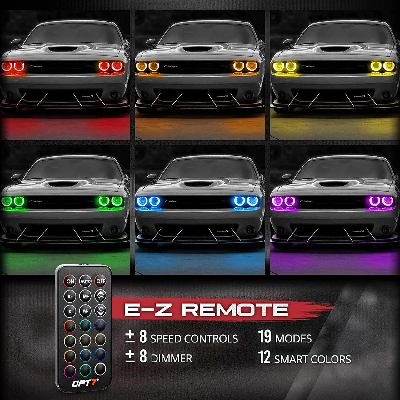 AURA LED Lighting Kit Triple Bundle (Halo + Interior + Underglow) for Dodge Challenger - Remote Control - Image 3