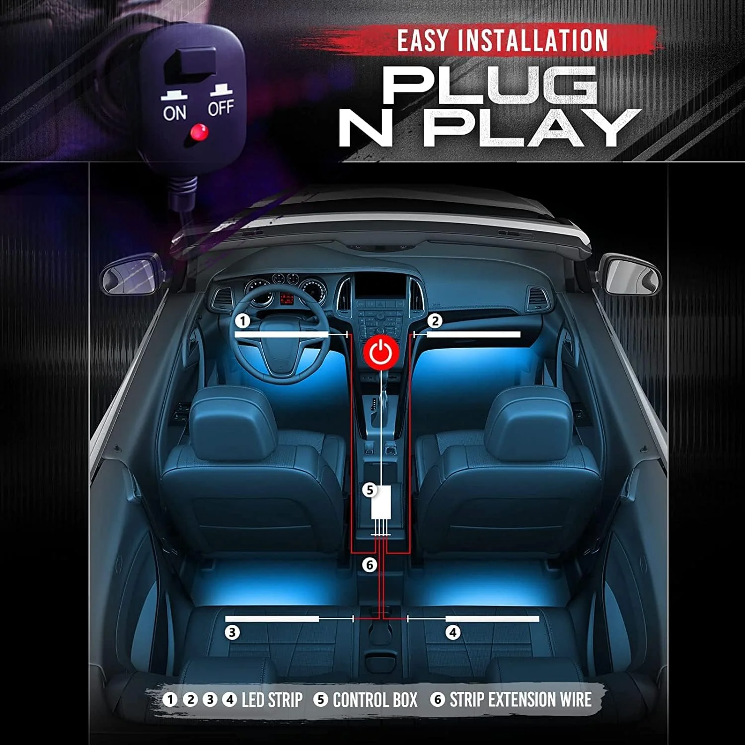 AURA LED Lighting Kit Triple Bundle (Halo + Interior + Underglow) for Dodge Challenger - Remote Control - Image 8