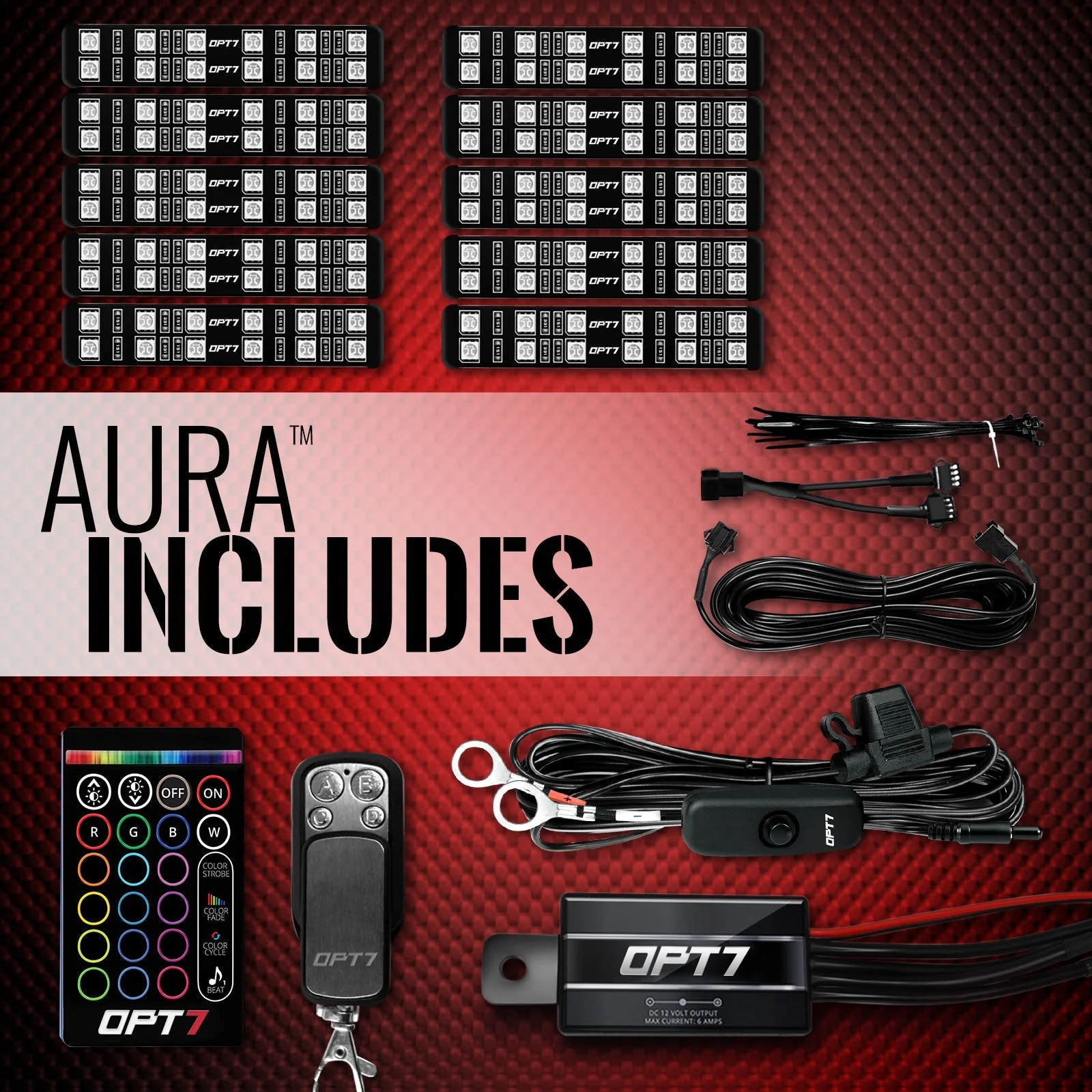 AURA Motorcycle Multi-Color LED Lighting Strip Kit for Cruisers Remote Control - Full Color Spectrum - Image 16