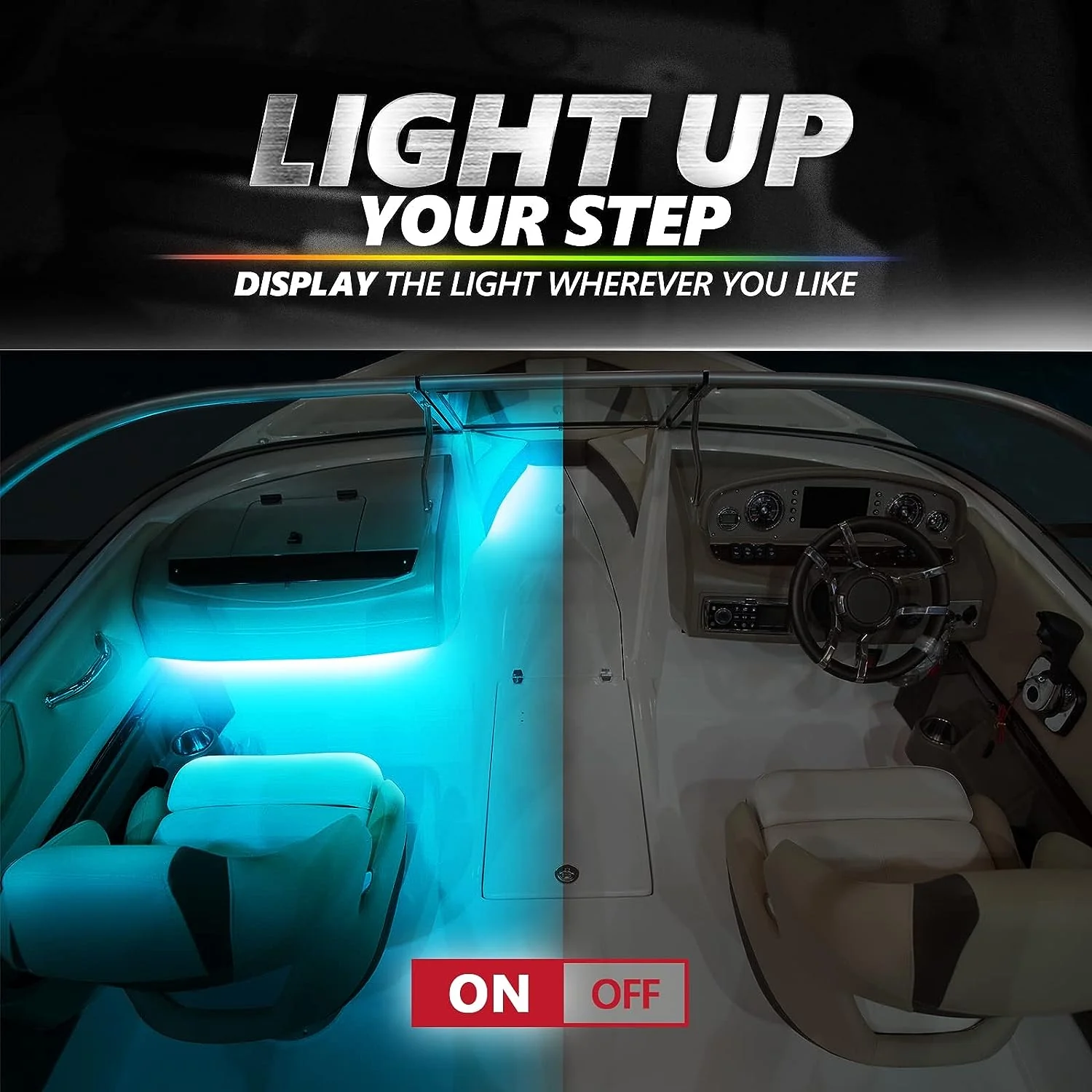AURA PRO Boat Interior LED Lighting Kit 4 x 48-Inch Multi-Color Strips - Bluetooth Enabled APP Full Color Spectrum - Image 9
