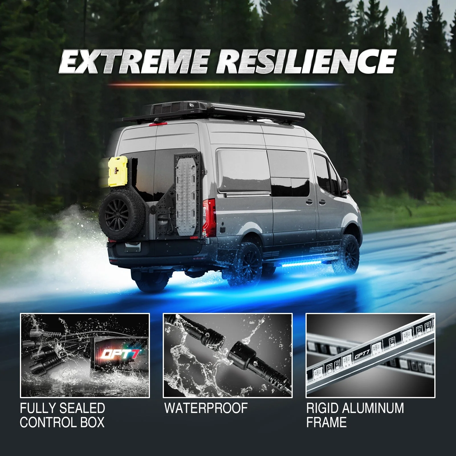AURA PRO Class B & B+ RV Camper LED Aluminum Underglow Lighting Kit - Bluetooth Enabled APP Full Color Spectrum - Image 4