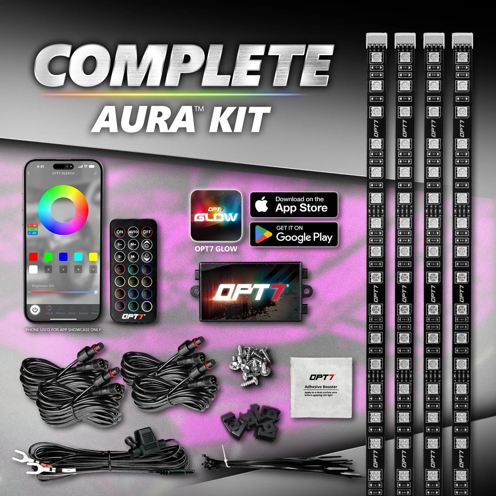 AURA PRO Engine Bay LED Lighting Kit ( 4 x 12-Inch or 4 x 24-Inch) - Bluetooth Enabled APP Full Color Spectrum - Image 11