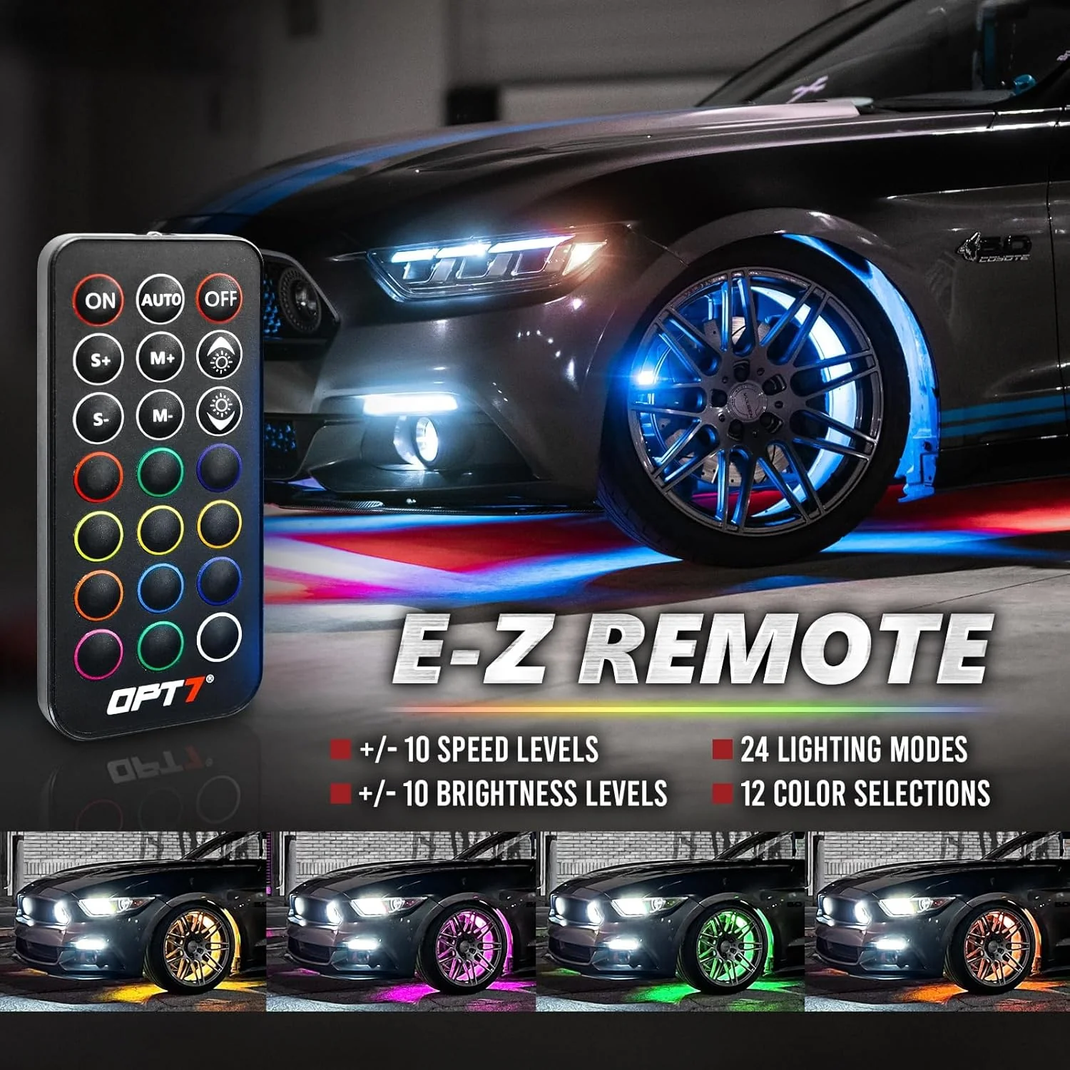 AURA PRO Exterior Pack Bundle ( Wheel Well LED Kit + Grille LED Kit + Underglow LED Kit ) - Bluetooth APP and Remote Controlled - Image 8
