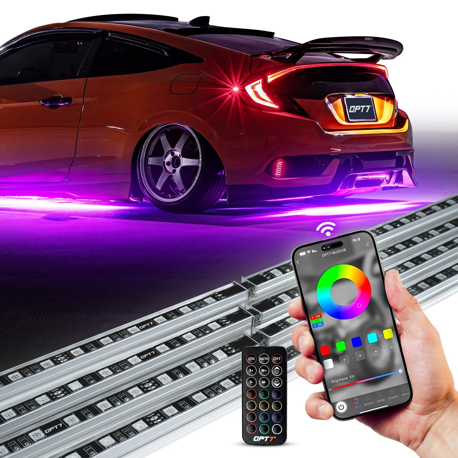 AURA PRO LED Aluminum Underglow Lighting Kit Bluetooth Enabled App - Image 12