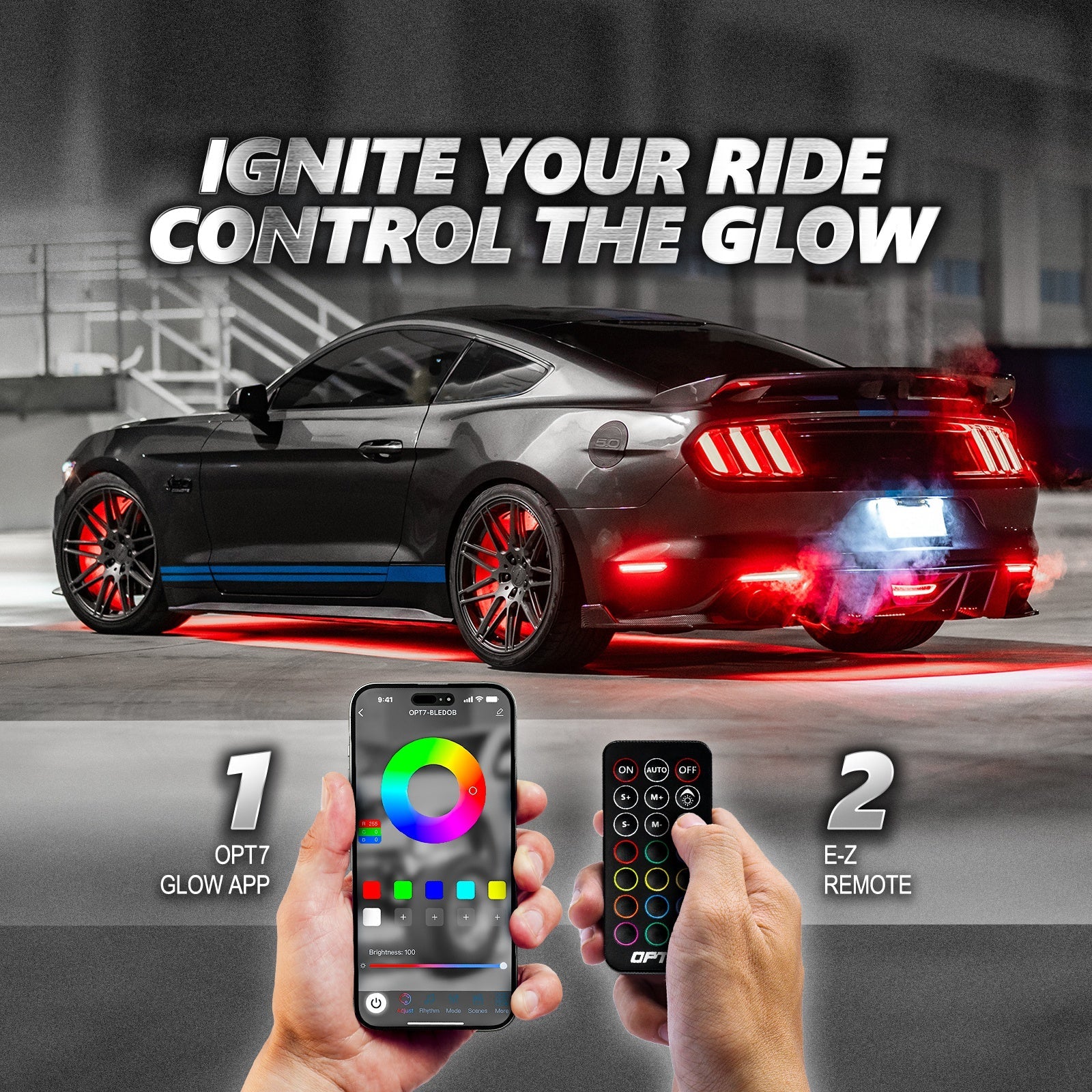 AURA PRO LED Lighting Kit Bundle ( Underglow + Grille + Interior ) - Bluetooth APP and Remote Controlled - Image 4