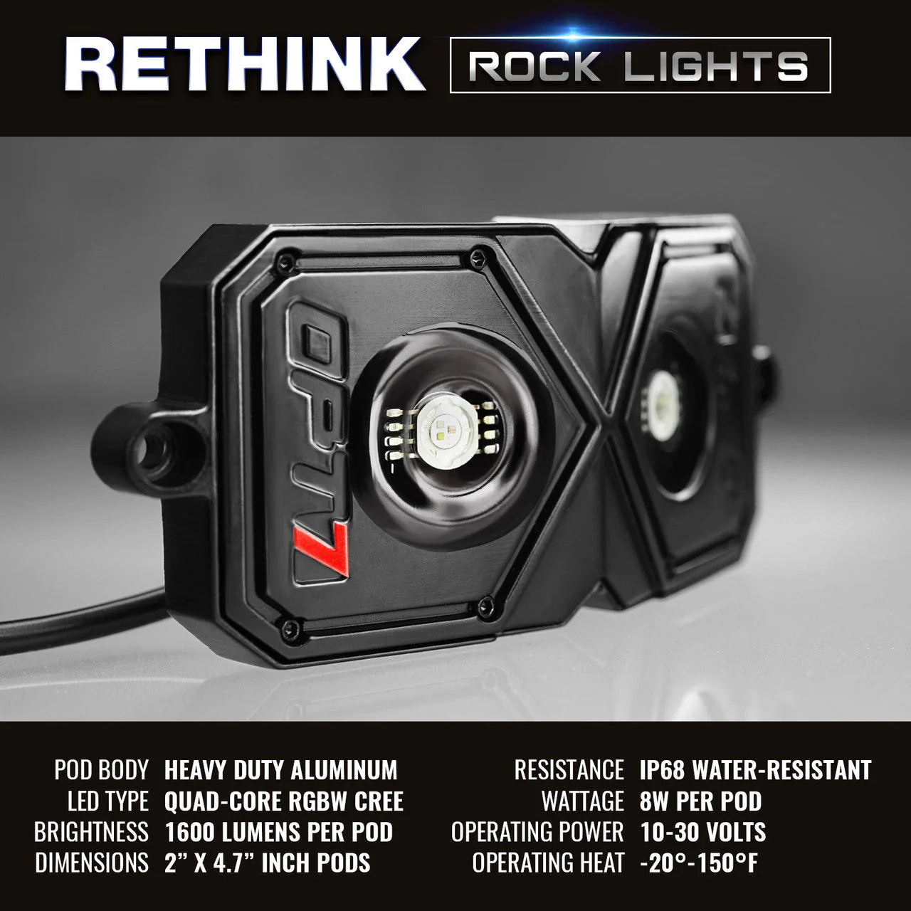 AURA PRO LED Lighting Kit for Truck Bundle (Quantum LED Rocklight + Underglow LED Kit + Sidekick LED Kit ) - Bluetooth APP and Remote Controlled - Image 11