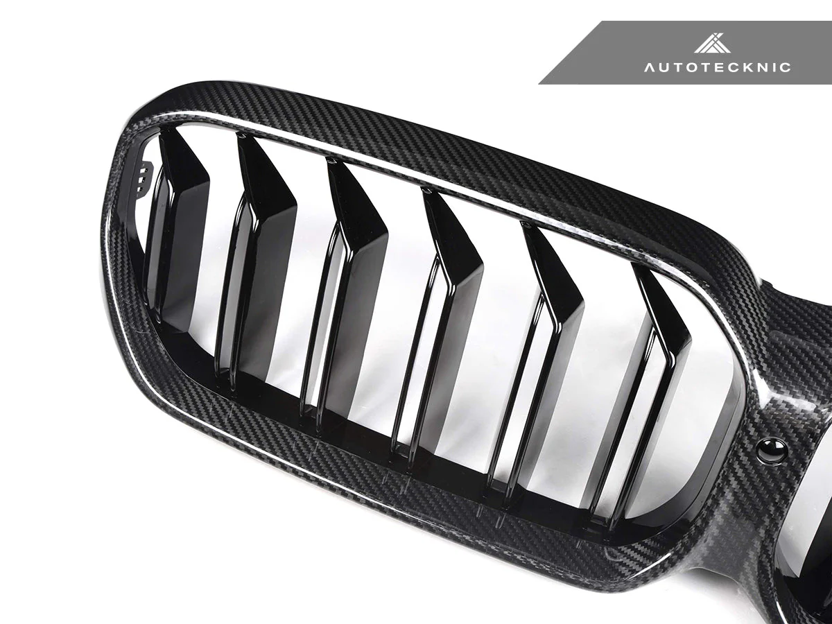 AutoTecknic Dry Carbon Fiber Dual-Slats Front Grilles - G30 5-Series LCI - Image 3
