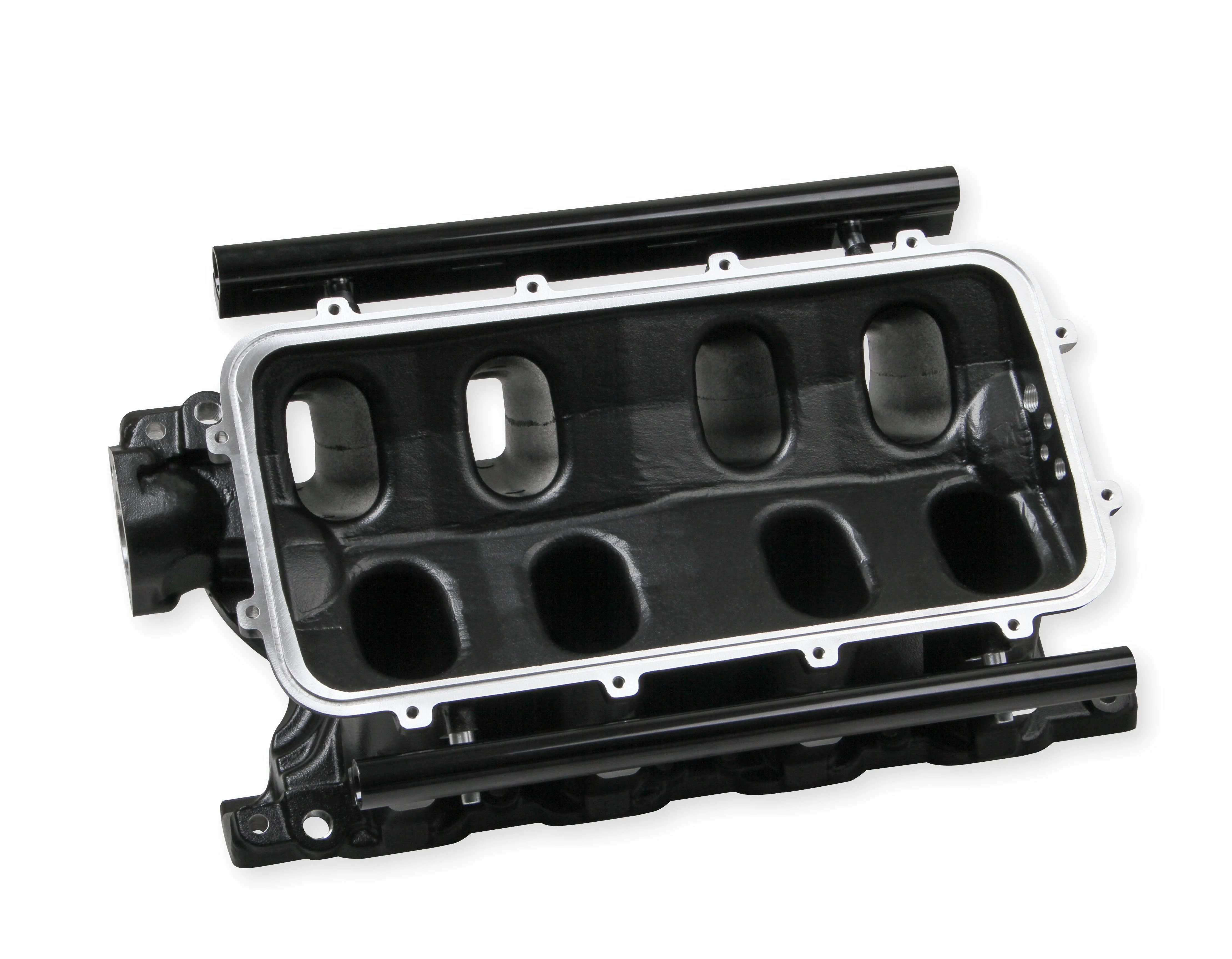 Black 351W Ford Hi-Ram EFI Manifold 95mm LS Throttle Body Flange Top - Image 7