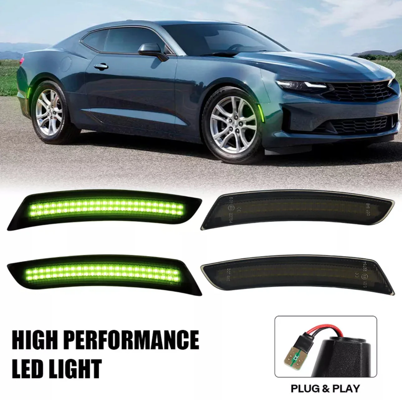CAMARO 16-24 FRONT/REAR SMOKED LED SIDE MARKERS - Image 11